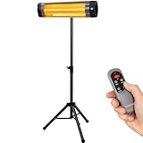 Heidenfeld Infrarot Heizstrahler IH100 | 𝟑 𝐉𝐀𝐇𝐑𝐄 𝐆𝐀𝐑𝐀𝐍𝐓𝐈𝐄 - 2500 Watt - Fernbedienung - Stativ - Schutzhülle - Heizstrahler Terrasse - Infrarotstrahler - Wickeltischstrahler (IH100)