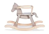 PINOLINO 242493 Pinolino mit Ring, aus massivem Holz, Ring abnehmbar, Umbausatz enthalten, für Kinder ab 9 Monaten, grau/natur