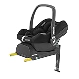 Maxi-Cosi CabrioFix i-Size Babyschale, CabrioFix i-Size ISOFIX Base Bundle - Gruppe 0+ Kindersitz, Flexibles Travelsystem, 0-12 Monate, 40-75 cm + CabrioFix i-Size Base, Essential Black