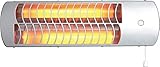 HyCell Wandheizstrahler Heizstrahler zur Wandmontage mit 2 Heizstufen (600W oder 1200W) für Terrasse, Wintergärten, Werkstätten, Arbeitstische, Wickeltisch, Baby Heizung, Haus, grau, 1900-0099, Silber
