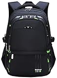 Schulrucksack Jungen Teenager Wasserdicht Kinder Schulranzen Vintage Sport Freizeit Daypack Rucksack für Mädchen und Jungen (Grün-C1)