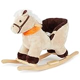Bieco Plüsch Schaukeltier Pferd 73,5x33,5x53cm | Schaukelpferd Baby | Schaukeltier Baby | Kinderschaukel Indoor | Baby Wippe | Baby Schaukel | Schaukelpferd ab 1 Jahr | Baby Spielzeug ab 9 Monate