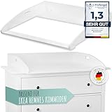 WOLKENGLÜCK® Wickelaufsatz für IKEA Hemnes Kommode [88x75x13cm] - Hochwertiger Hemnes Wickelaufsatz mit Sicherheitsbefestigung - 100% Kippsicherer Wickeltischaufsatz - Wickelaufsatz Hemnes Kommode