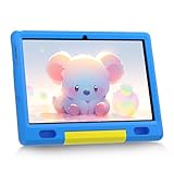 Mouikei Kinder Tablet 10 Zoll, Android 13 Kids Tablet with Quad Core Prozessor, 6GB RAM 64GB ROM 128GB SD-Erweiterung, 5000 mAh Batterien, Wi-Fi, Bluetooth, Tablet Kinder mit Dual-Kamera - Blau
