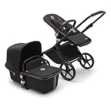 Bugaboo Fox Cub Kinderwagen für jedes Gelände, leichter und stabiler Kinderwagen, strapazierfähiges Design und extragroßes Sonnendach, einteilig und selbststehend faltbar, Schwarz
