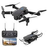 Drohne mit Kamera 4K, Anfänger Drohne Faltbare FPV Quadcopter Drohne mit LED Licht, Höhenerhaltung, Start/Landung mit Einem Klick, Orbitalflug, Gestenfoto/Video, 15 Minuten Flugzeit (Black)
