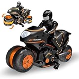 3T6B 2.4G RC Motorrad, Motorradfernbedienung Offroad High Speed ​​Rotation Drift, Fernbedienung für Motorrad Anlaufstart Luftakrobatik Fliegendes, Geschenk für Kinder