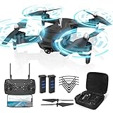 Wipkviey T26 Drohne mit Kamera 1080P, RC Faltbare FPV Quadcopter mit 2 Batterien, 26-30 Min. Flug, 3D Flip, Schwerkraftsensor, Headless Mode, Ein-Tasten-Start/Landung, Weihnachtsgeschenke für Männer