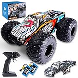 KINSAM Ferngesteuertes Auto, 20 km/h für Kinder ab 6 Jahre, Spielzeug Monstertruck mit 2 Batterien (60min Spielzeit),2.4GHz Drift RC Car für Anfänger, Kinder Geschenke 6 7 8 9 10 Jahre